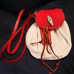Item104 - White Leather Bag With Red Flap
