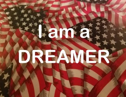 American flags backgrounds with words I am a DREAMER 2017-11-06